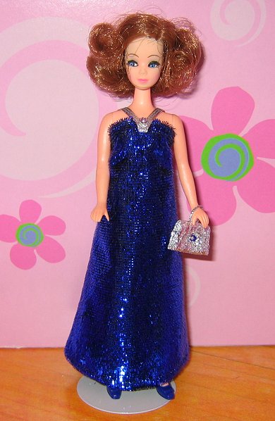 Micro Eyelash Royal Blue Gown + purse