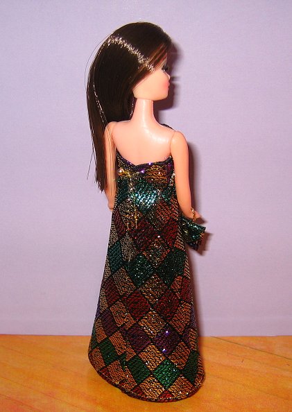 Diamond Mardi Gras Gown with purse