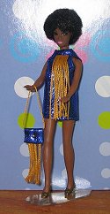 Blue & gold dancing mini + purse
