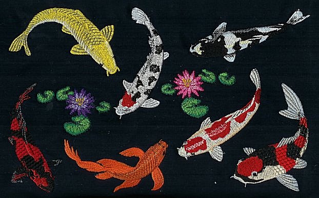 7 Koi with 2 water lilies HUGE  