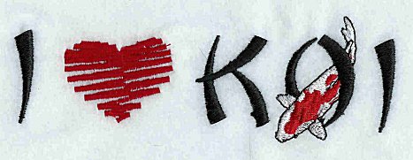 I Love Koi  (Kohaku--black letters)