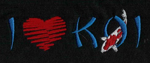 I Love Koi  (dark blue lettering)