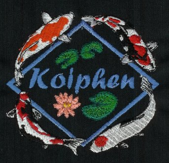 4 koi with Diamond frame & small lily--Koiphen