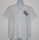Ladies White Polo with Chinese Lantern & Lilies