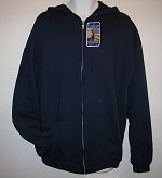 Men's NAVY Sweat hooded MEDIUM jacket w/zip 